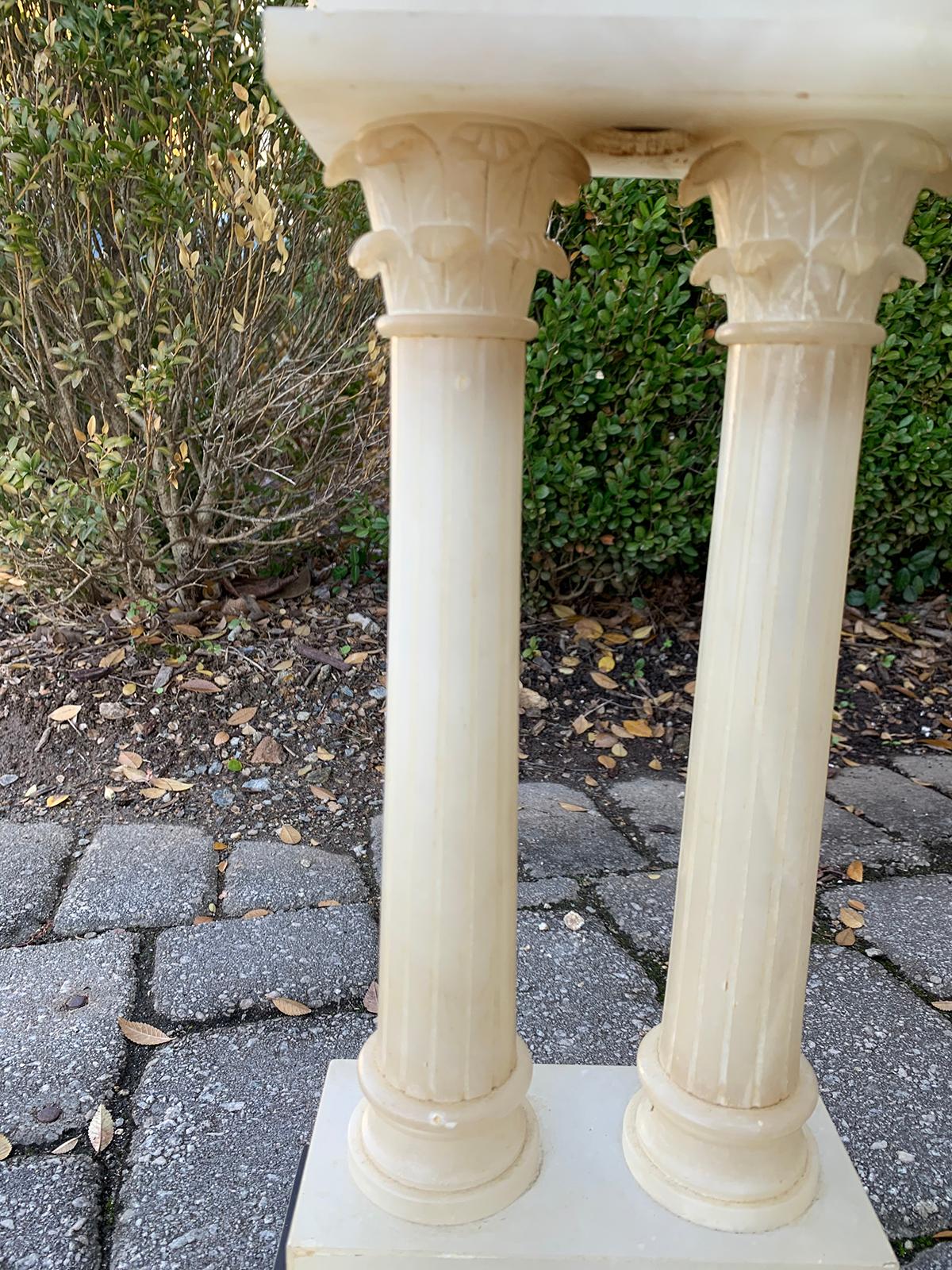 Grand Tour Column Marble Lamp with Marble Finial, circa 1930s For Sale 3