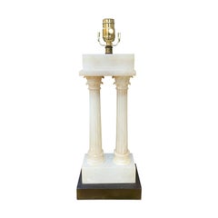 Grand Tour Column Marble Lamp with Marble Finial, circa 1930s