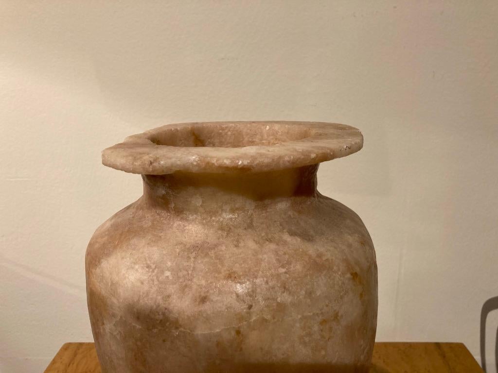 Grand Tour Ancient Egyptian Style Alabaster Storage Jar For Sale 5