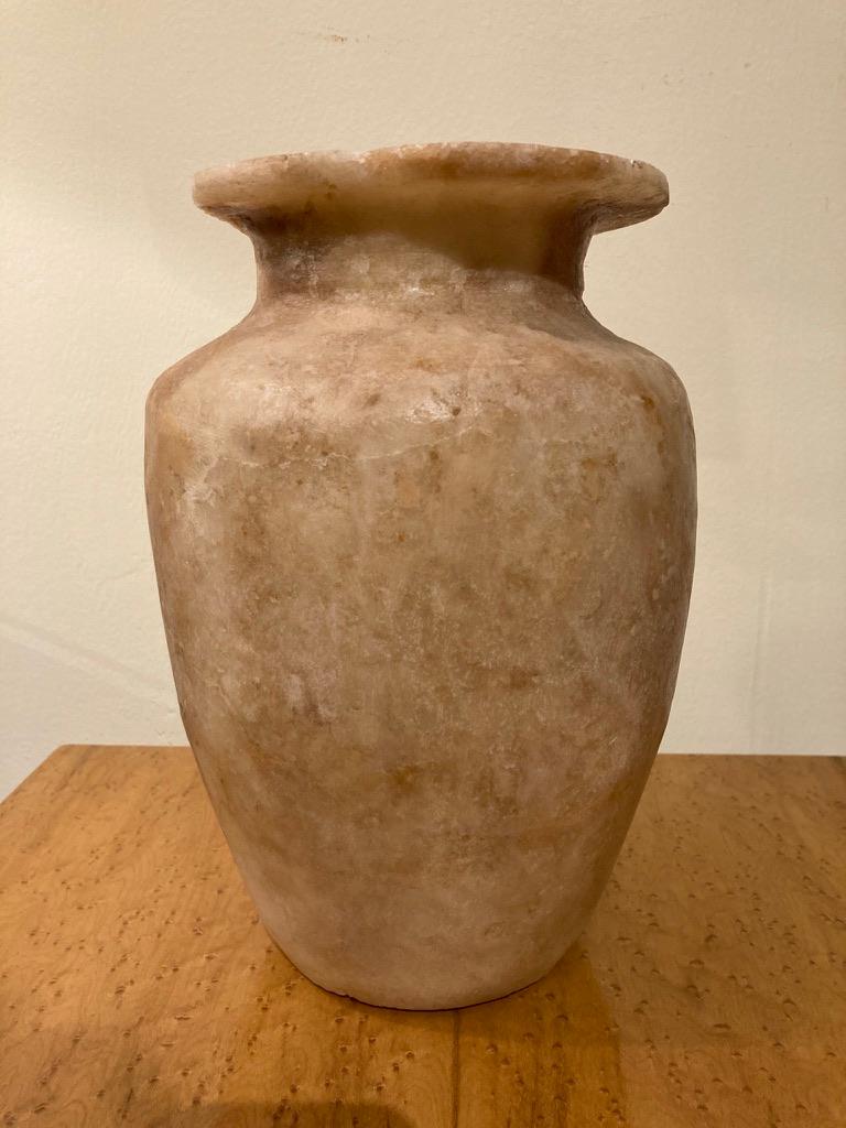 Grand Tour Ancient Egyptian Style Alabaster Storage Jar For Sale 10