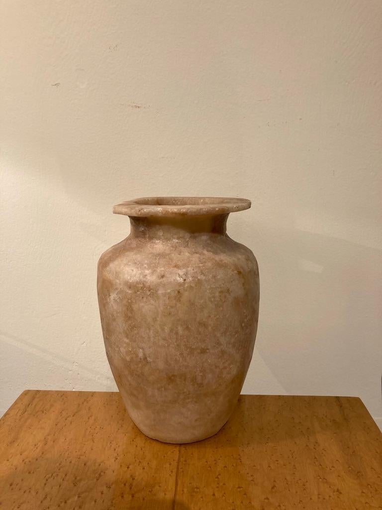 Grand Tour Ancient Egyptian Style Alabaster Storage Jar For Sale 11