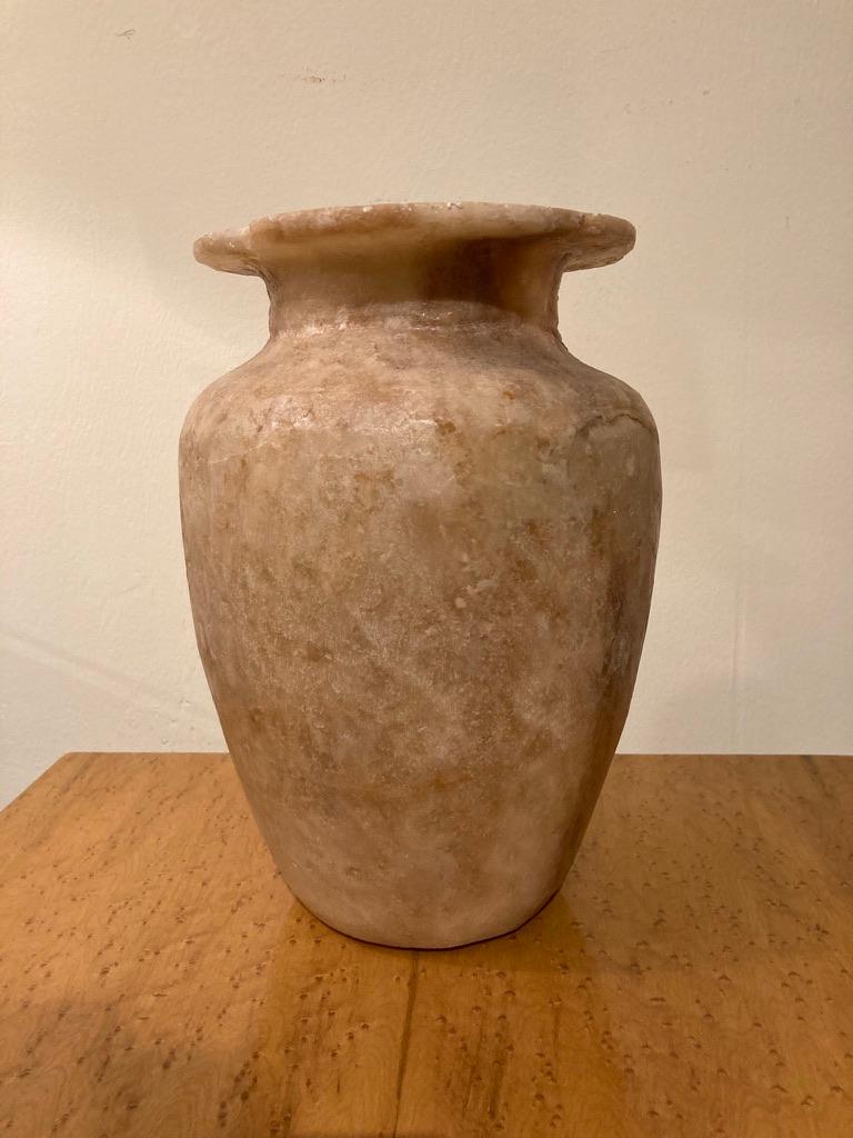 Grand Tour Ancient Egyptian Style Alabaster Storage Jar For Sale 12