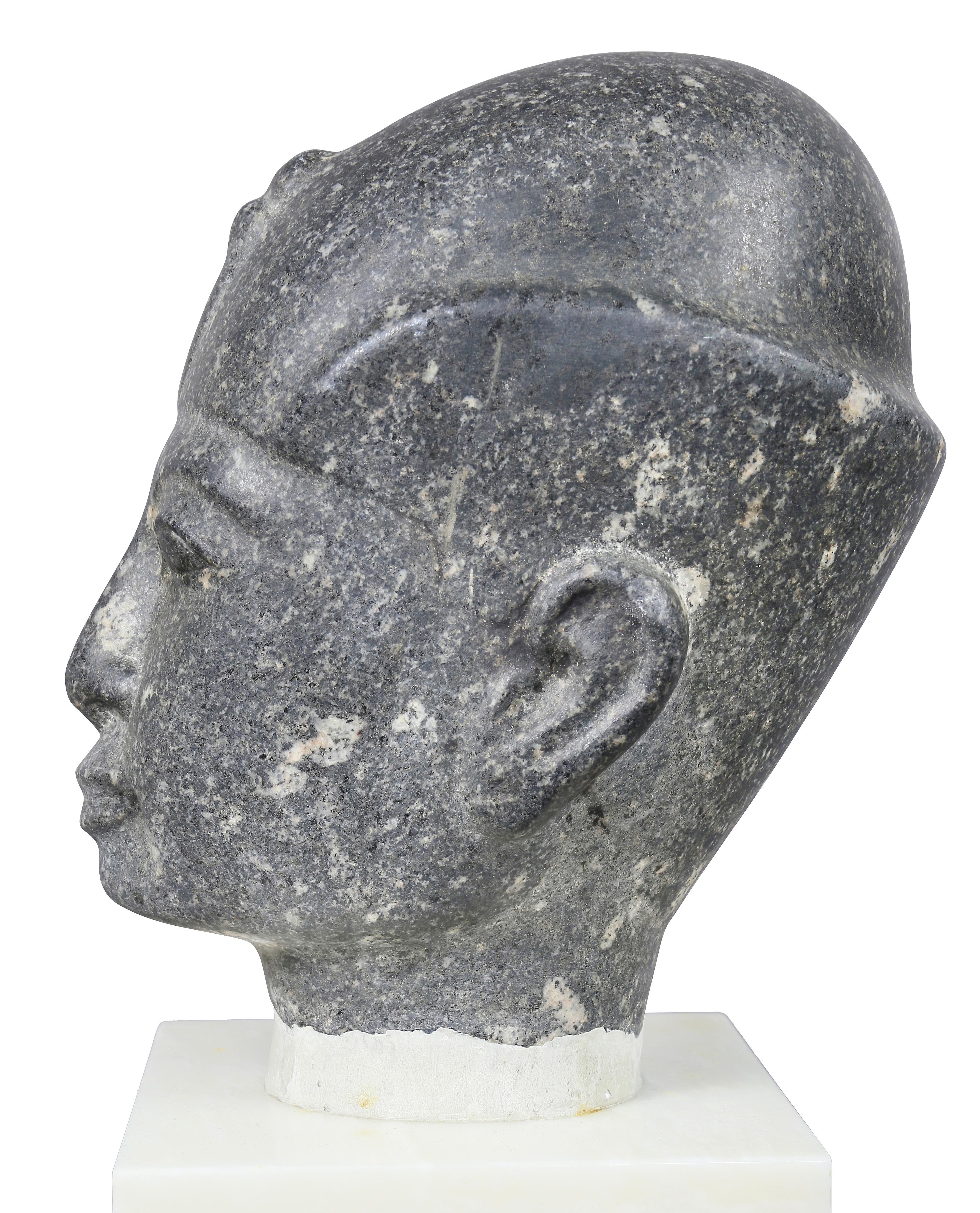 Grand Tour Egyptian Basalt Bust In Good Condition In Essex, MA