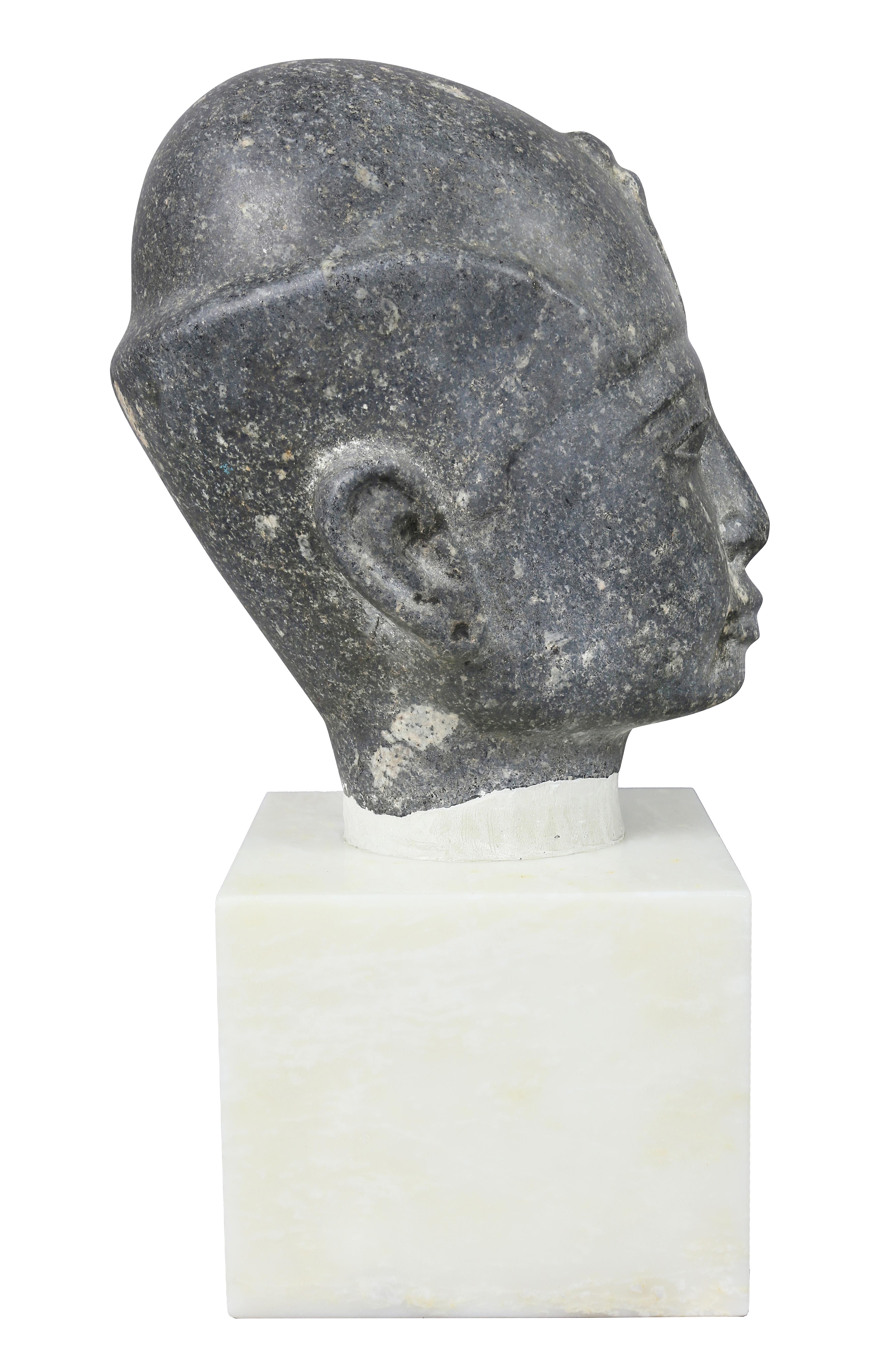 18th Century and Earlier Grand Tour Egyptian Basalt Bust
