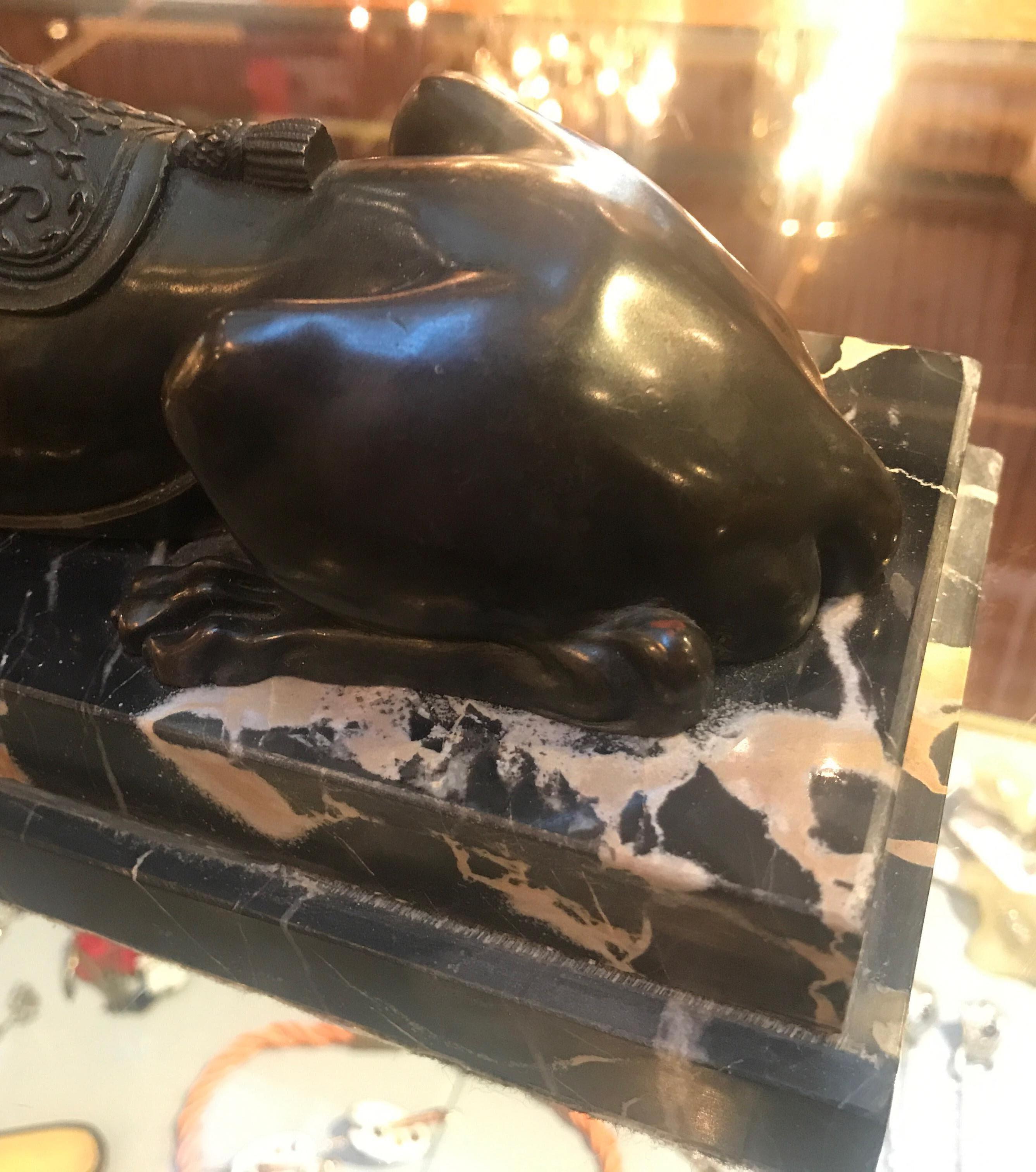 Grand Tour Egyptian Revival Patinated Bronze Sphinx 1
