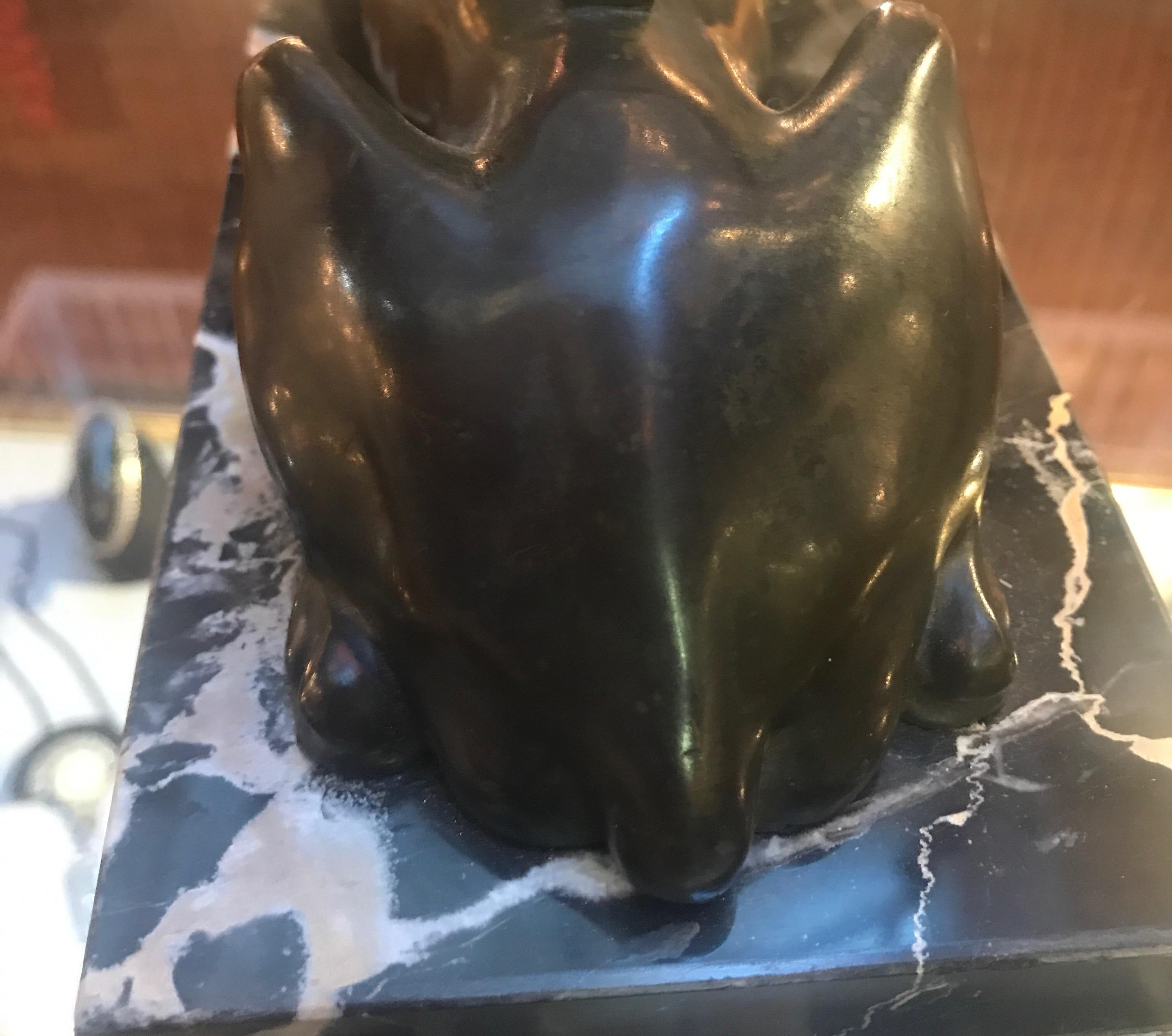Grand Tour Egyptian Revival Patinated Bronze Sphinx 2