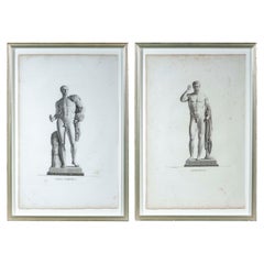 Antique Grand Tour Engravings of Germanicus and Sextus-Pompeius by Pierre Bouillon