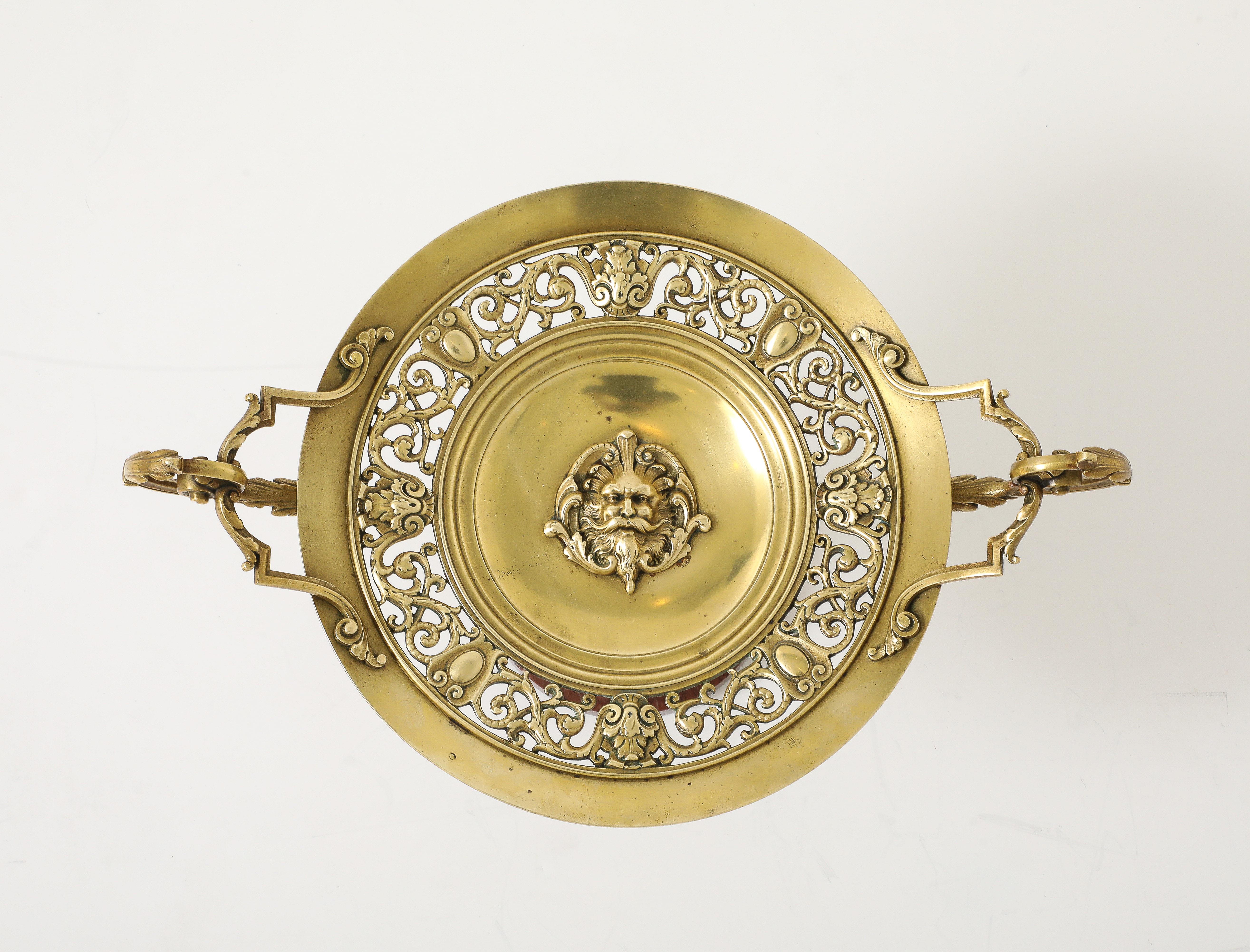 Grand Tour  Tazza in bronzo francese con base in marmo rosa in vendita 8