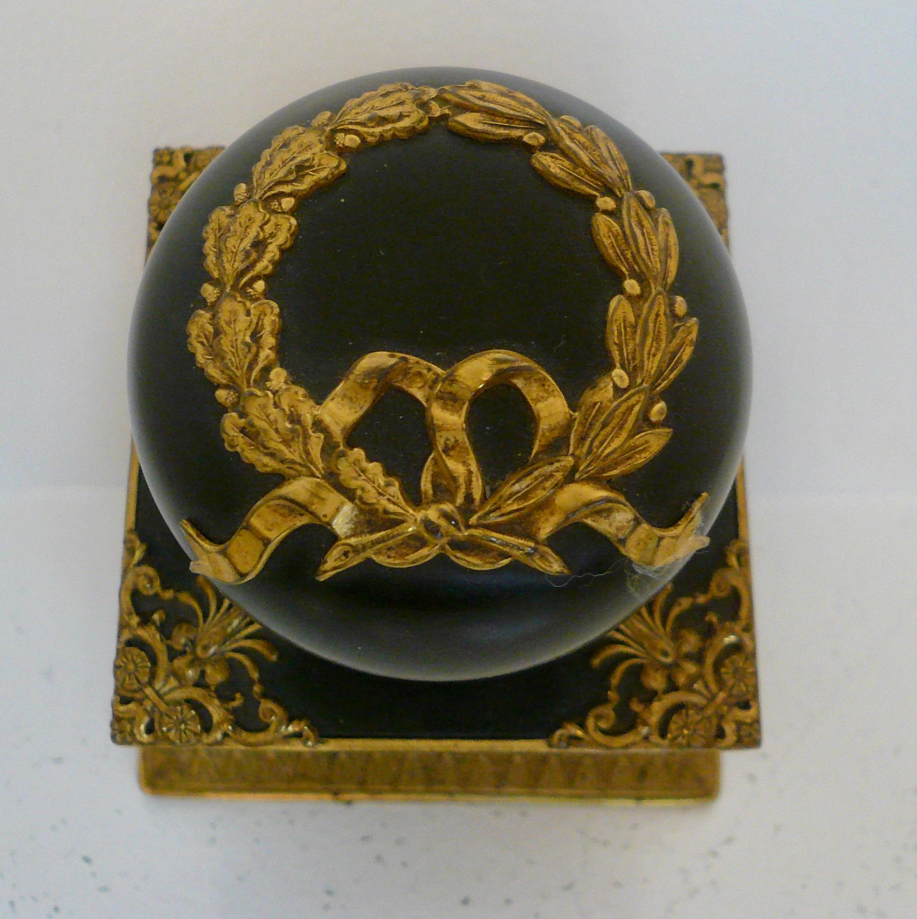 Patinated Grand Tour French Empire Bronze Inkwell