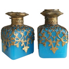 Antique Grand Tour French Opaline Perfume Bottles, circa 1860