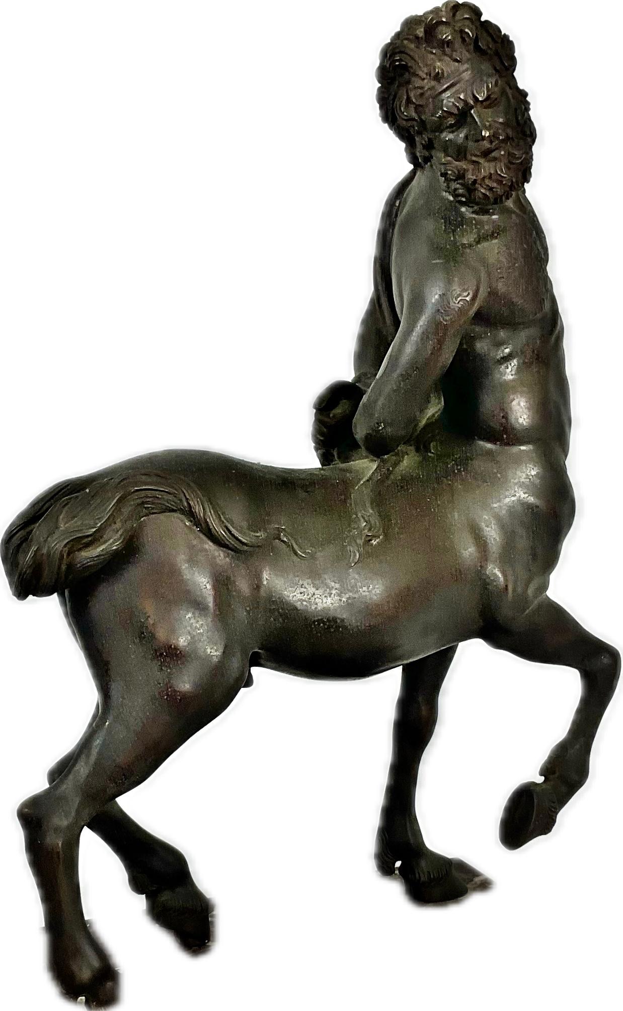 Grand Tour Furietti Centaur Bronze Sculpture On Marble Base 6