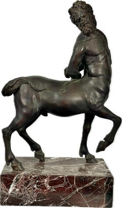 Grand Tour Furietti Centaur Bronze Sculpture On Marble Base