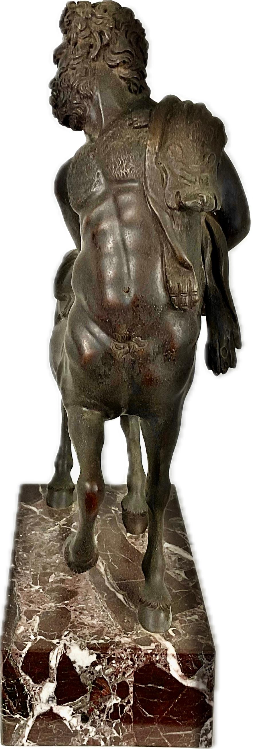 Grand Tour Furietti Centaur Bronze Sculpture On Marble Base 1
