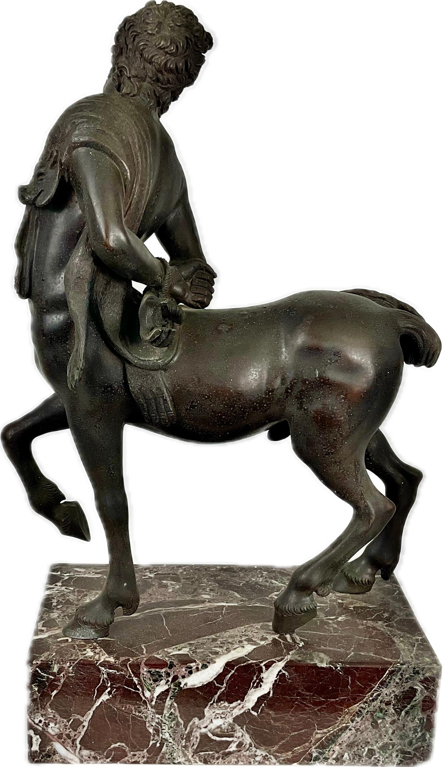 Grand Tour Furietti Centaur Bronze Sculpture On Marble Base 3
