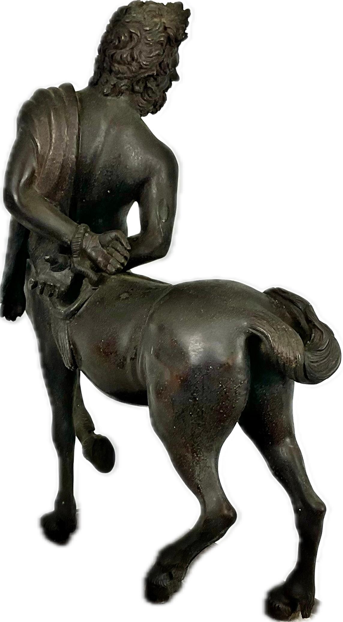 Grand Tour Furietti Centaur Bronze Sculpture On Marble Base 4
