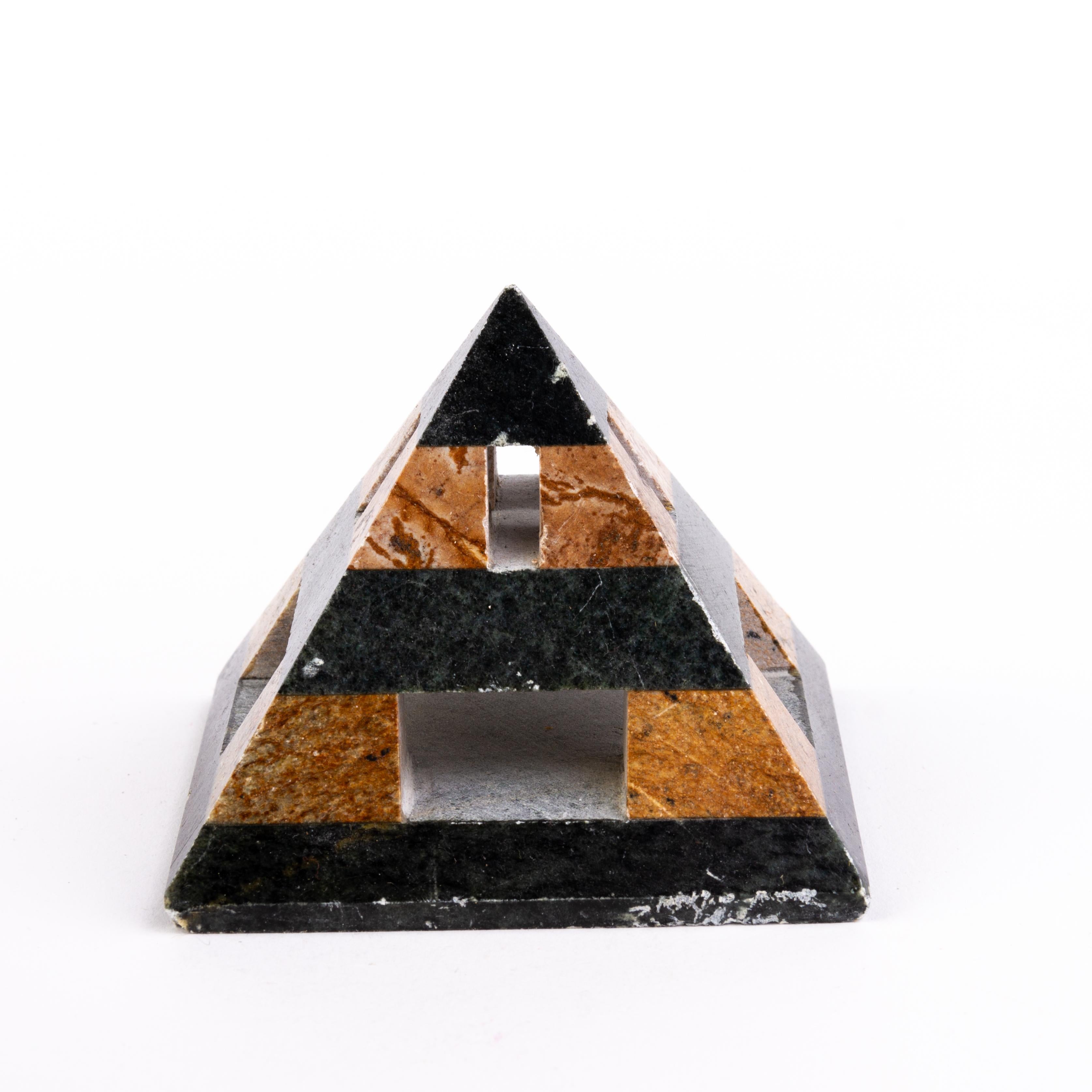 19th Century Grand Tour Geode Specimen Pyramid Desk Paperweight 