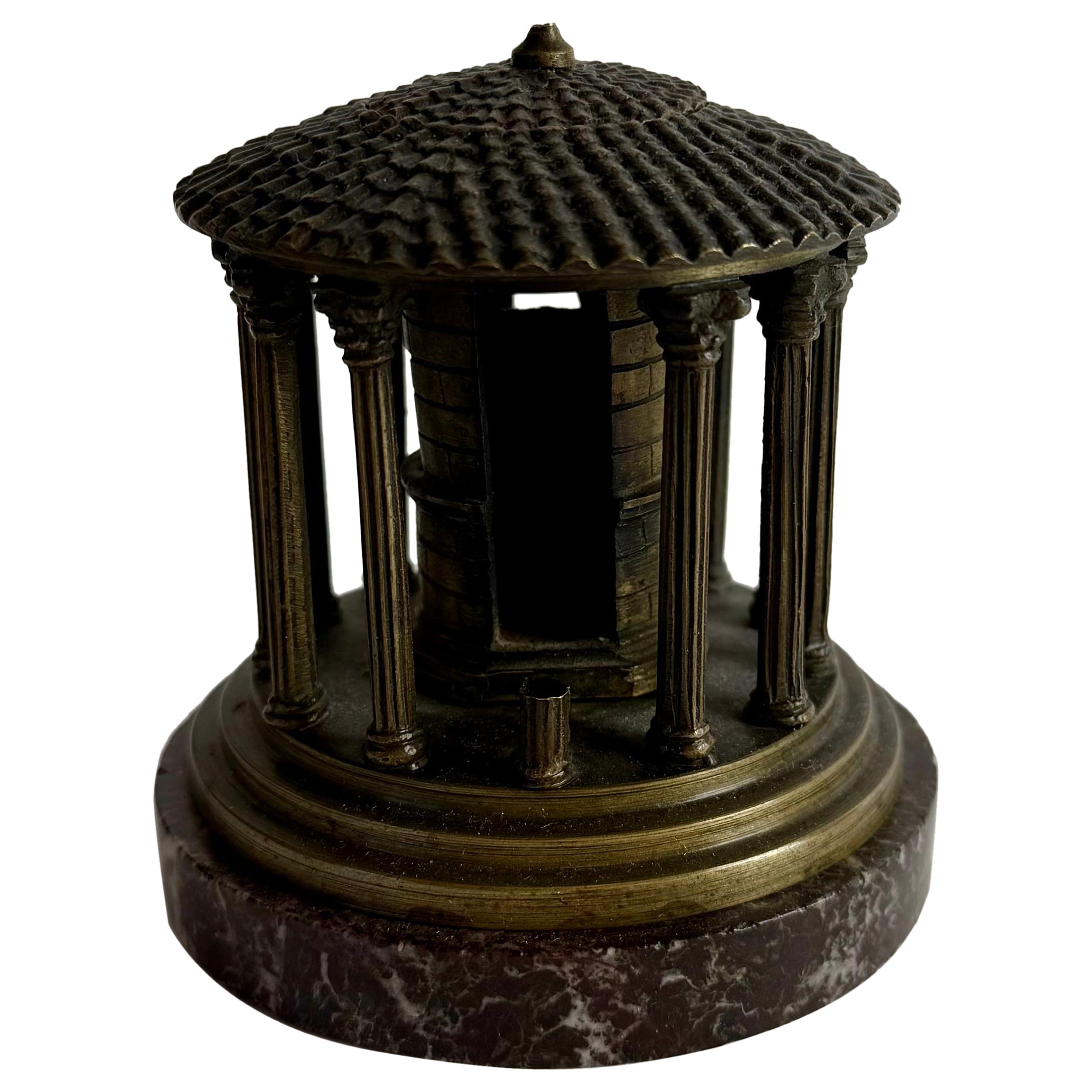 Grand Tour in Bronze. Model of the Temple of Hercules Victor, Mid-19th Century