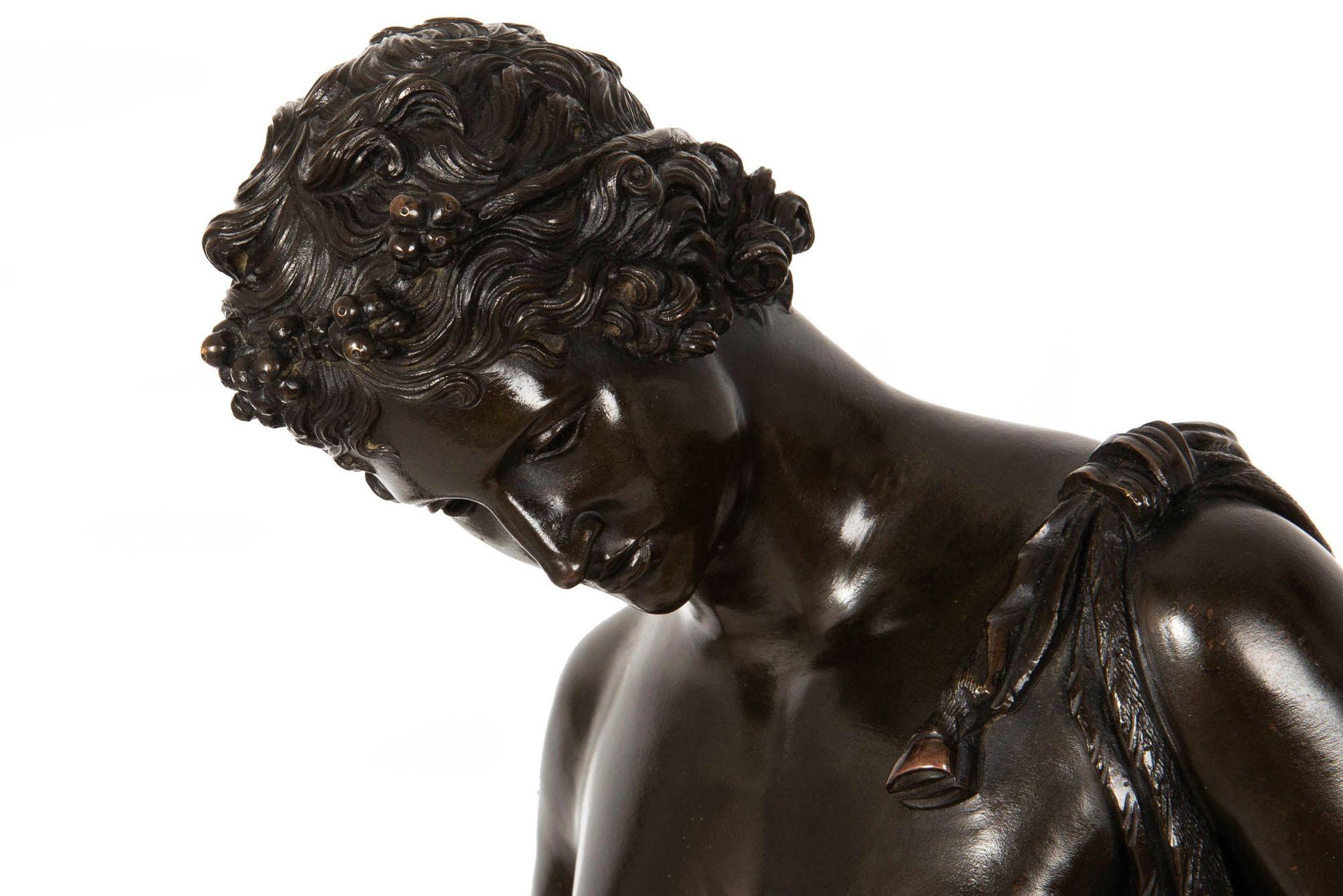 Grand Tour Italienische antike Bronzeskulptur des Narzissens von Giorgio Sommer, Grand Tour im Angebot 12