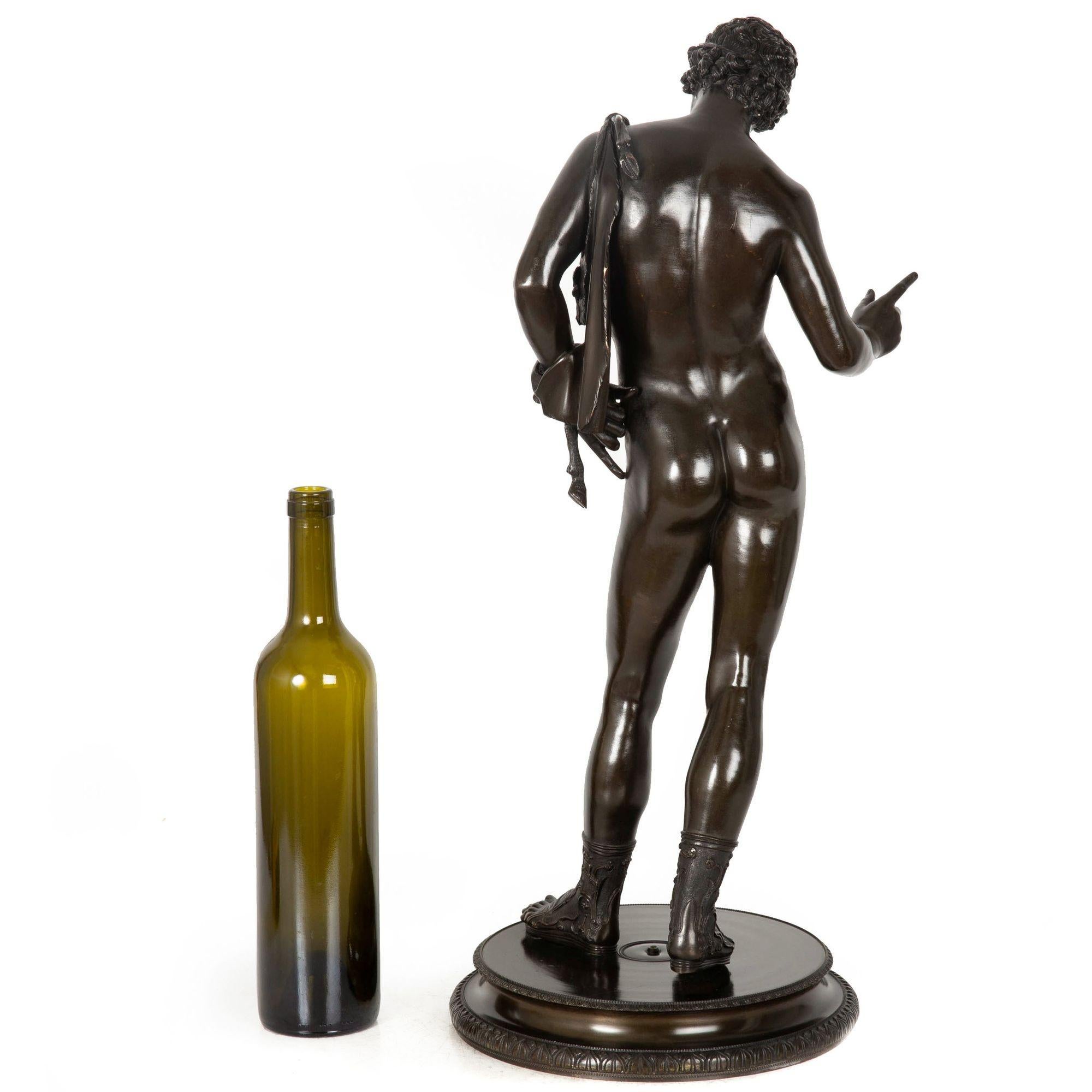 Grand Tour Italienische antike Bronzeskulptur des Narzissens von Giorgio Sommer, Grand Tour im Angebot 1