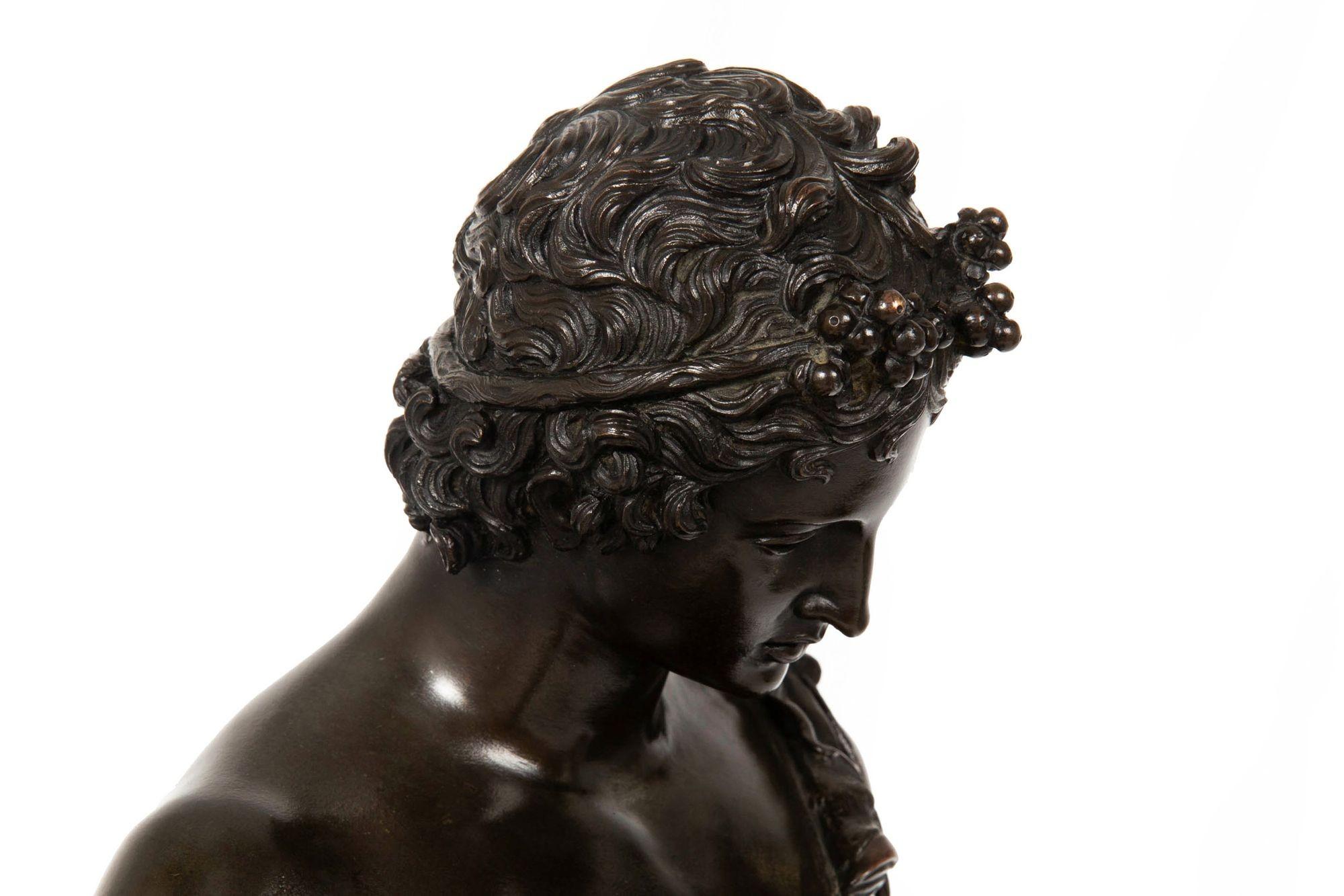Grand Tour Italienische antike Bronzeskulptur des Narzissens von Giorgio Sommer, Grand Tour im Angebot 3