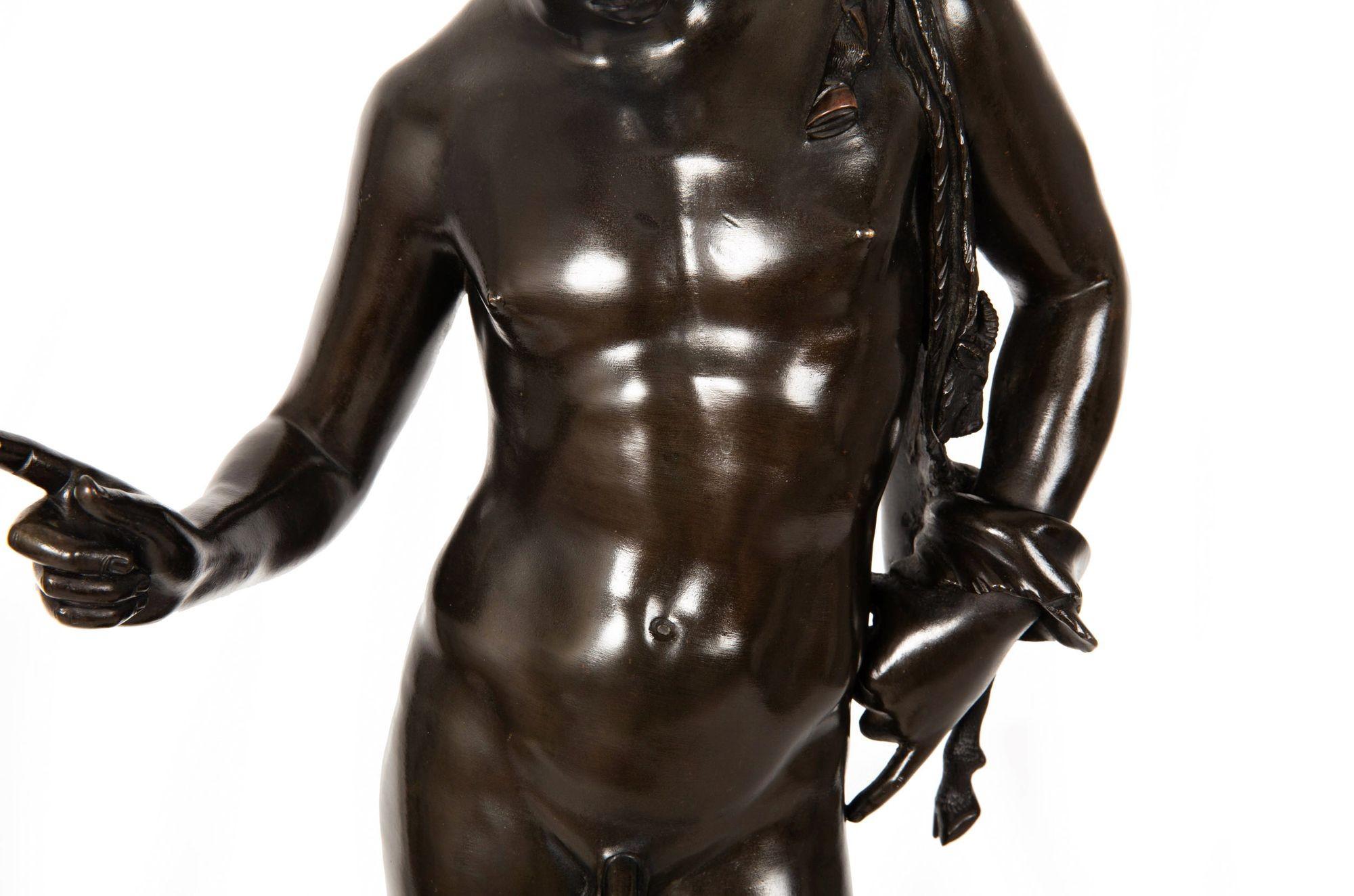 Grand Tour Italienische antike Bronzeskulptur des Narzissens von Giorgio Sommer, Grand Tour im Angebot 4
