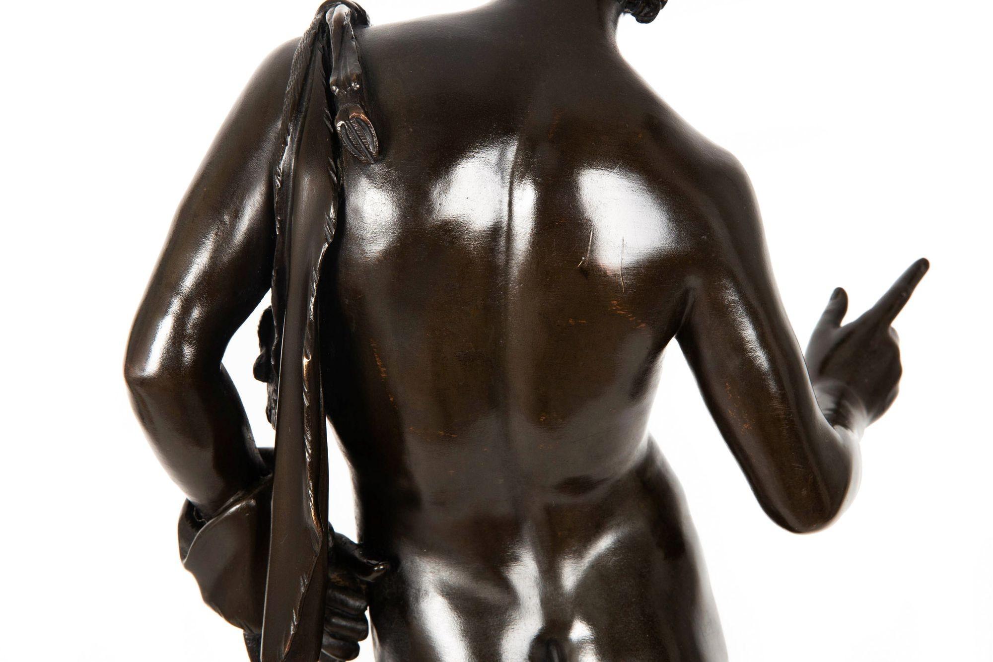 Grand Tour Italienische antike Bronzeskulptur des Narzissens von Giorgio Sommer, Grand Tour im Angebot 5