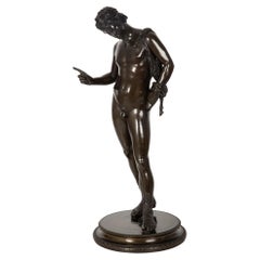 Grand Tour Italian Antique Bronze Sculpture of Narcissus by Giorgio Sommer