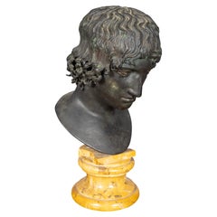 Grand Tour Buste en bronze italien de Mellephebe