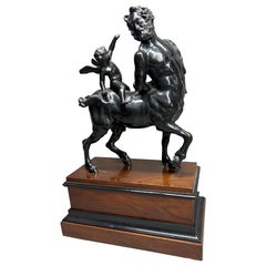 Grand Tour Bronze italien du Centaure taquiné par Eros après l'Antique
