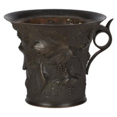 Antique Grand Tour Italian Bronze Vase with Trailing Vines, 19th Century