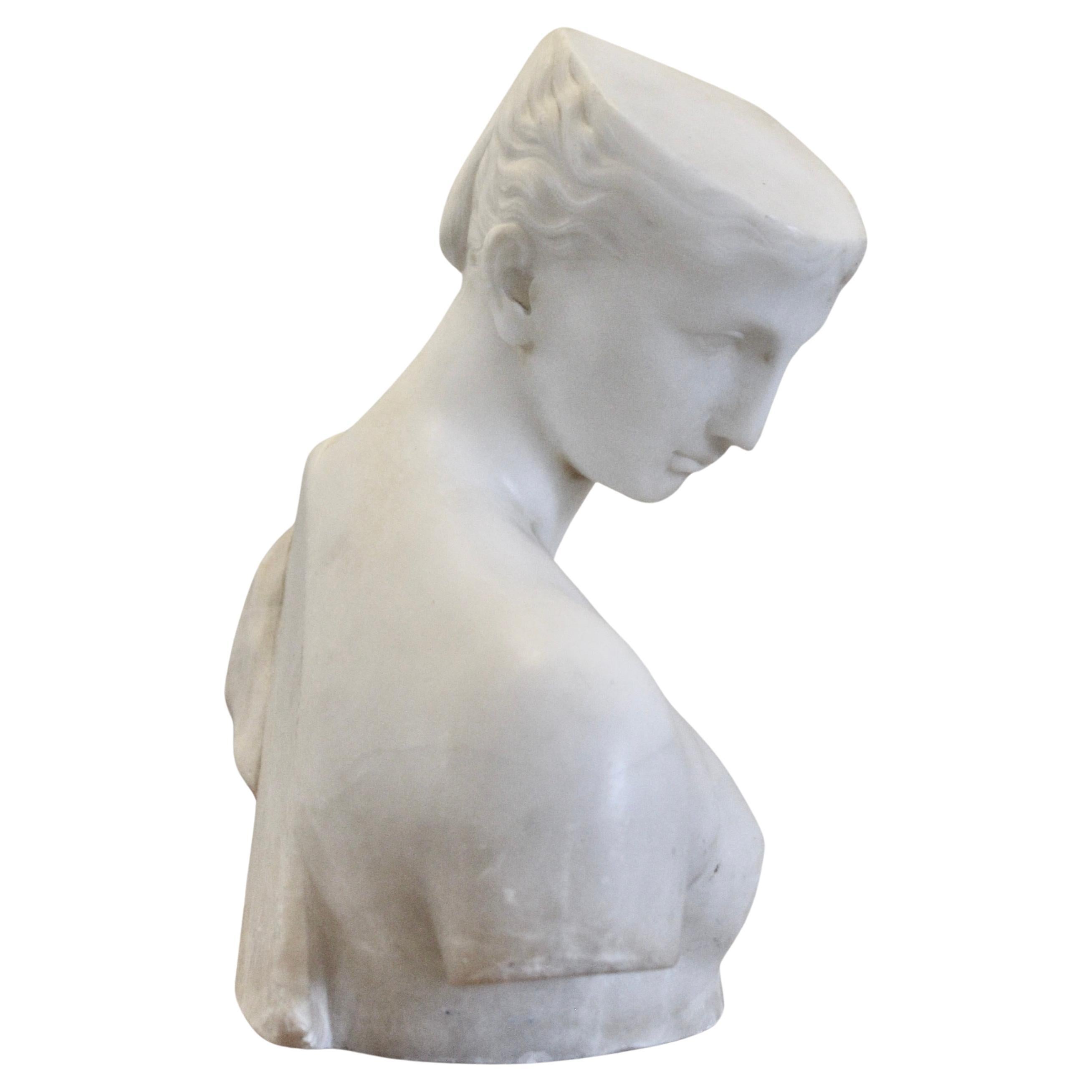 Grand Tour Italian Carved Marble Bust - Psyche of Capua