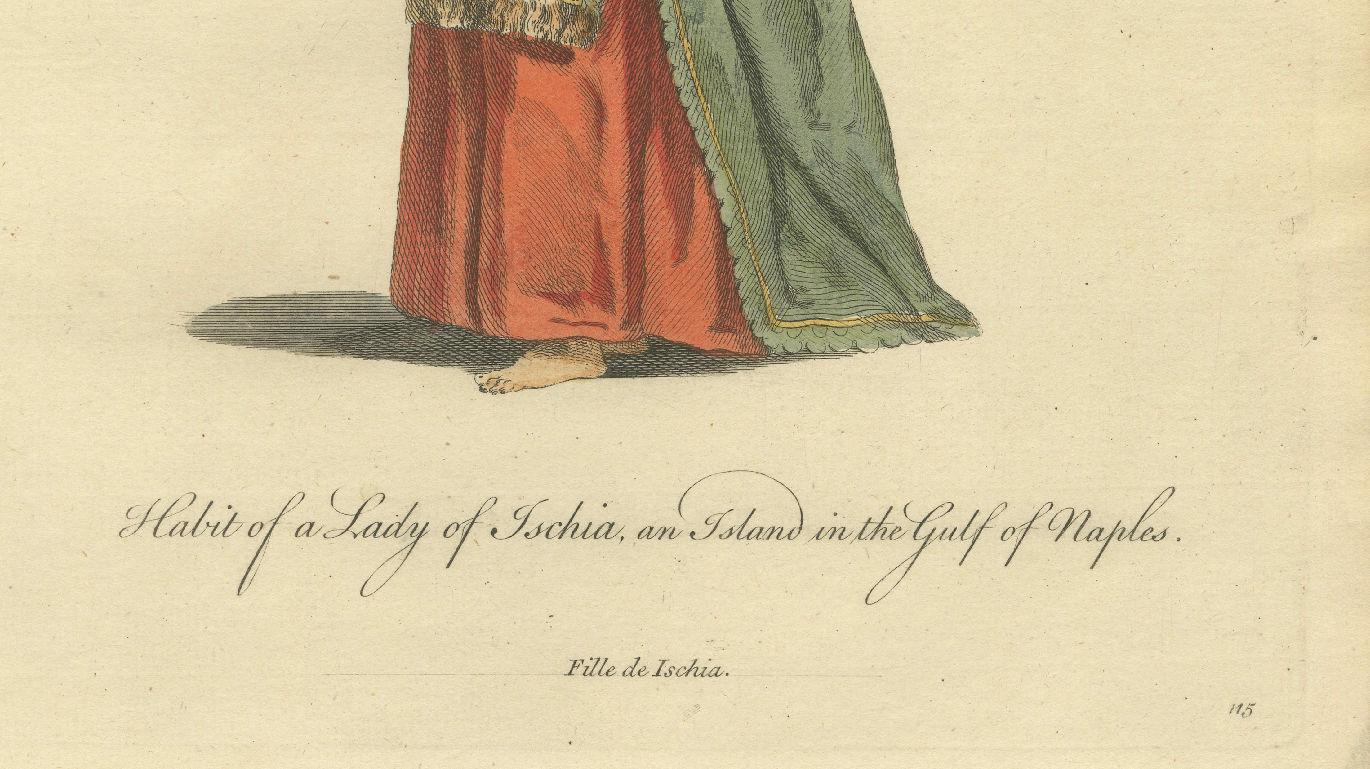 Grand Tour Italian Costume Prints, Naples & Ischia Ladies, Set of 2, 1749