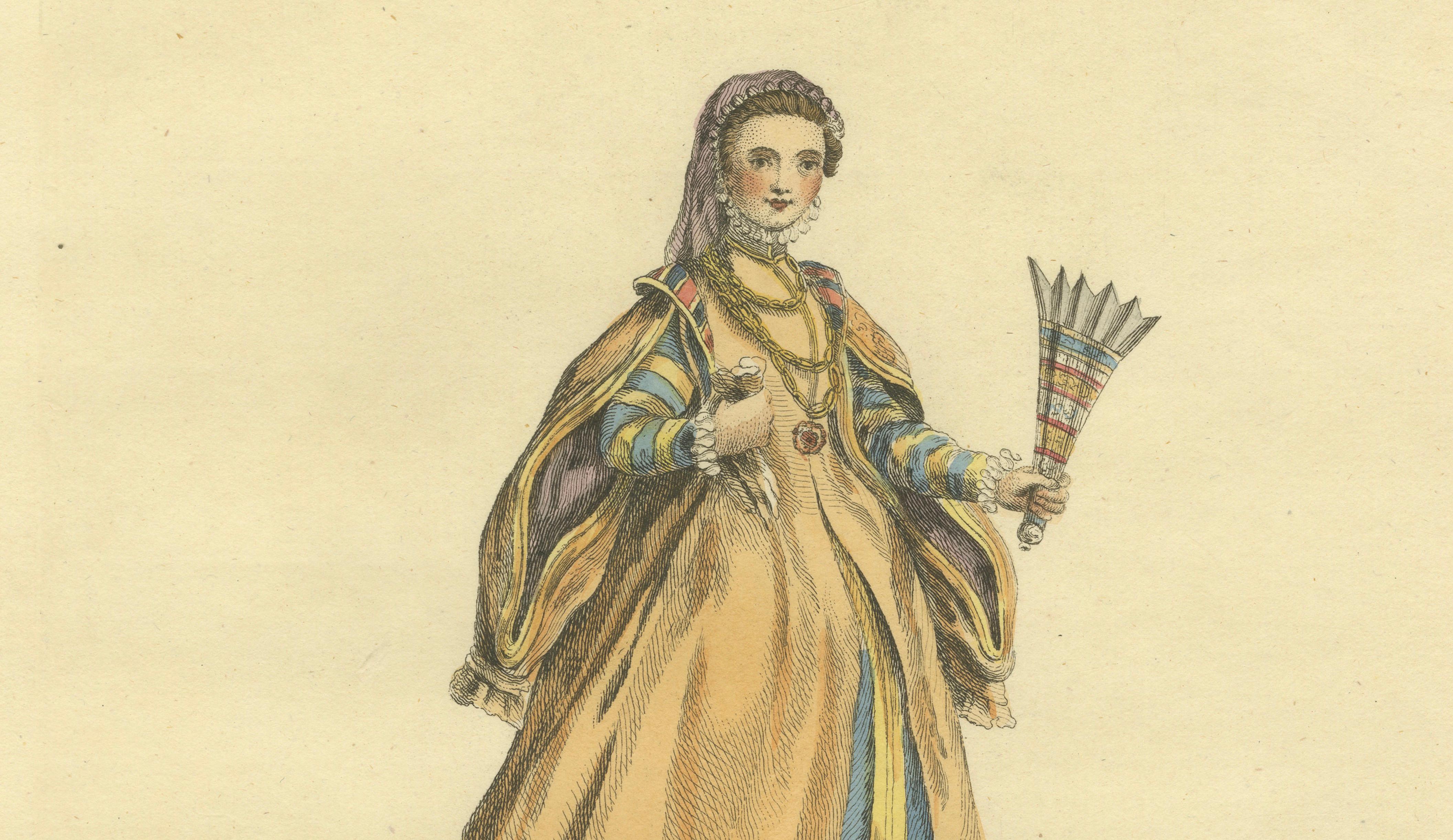 Grand Tour Italian Costume Prints, Naples & Ischia Ladies, Set of 2, 1749