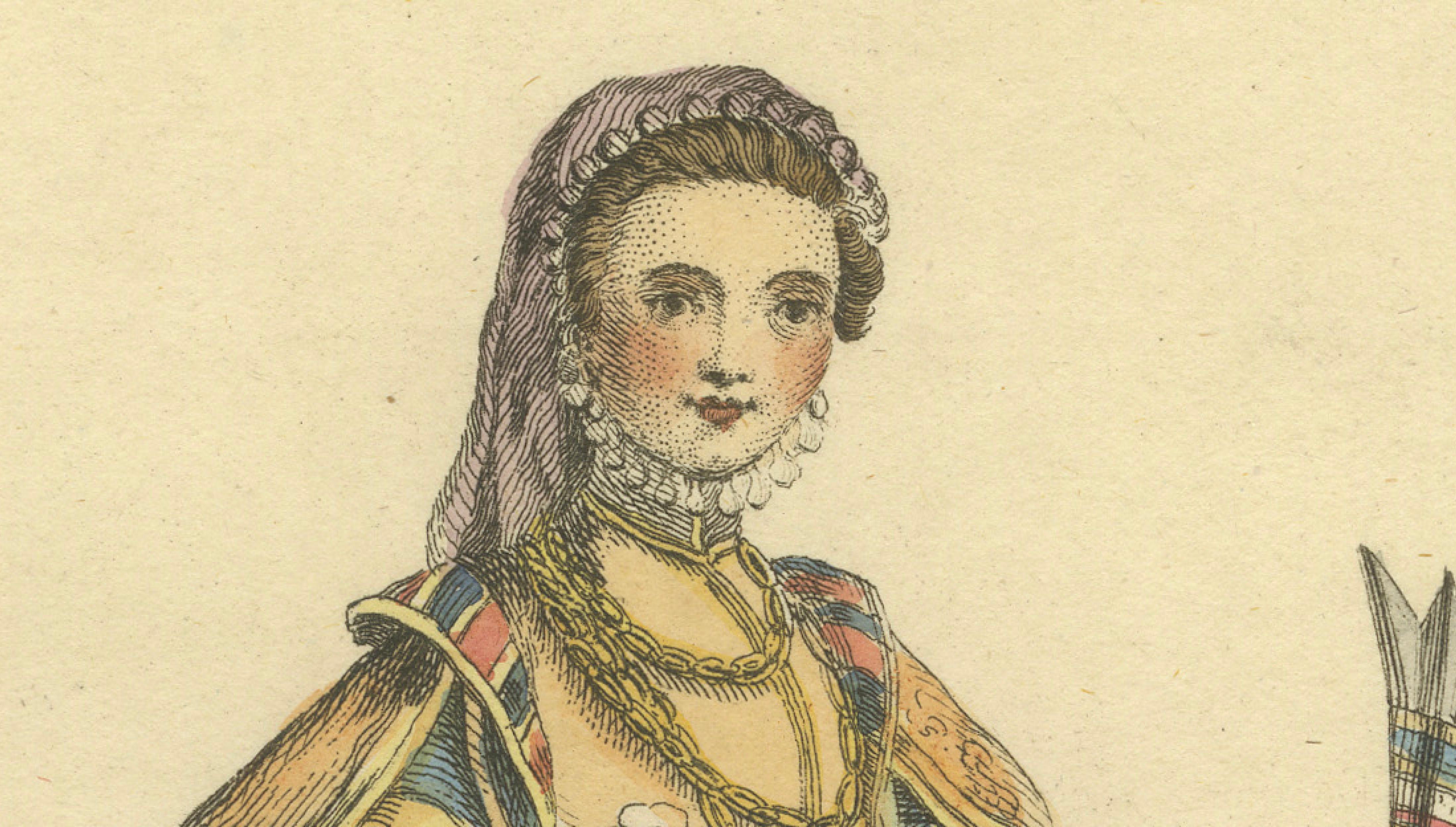 Grand Tour Italian Costume Prints, Naples & Ischia Ladies, Set of 2, 1749
