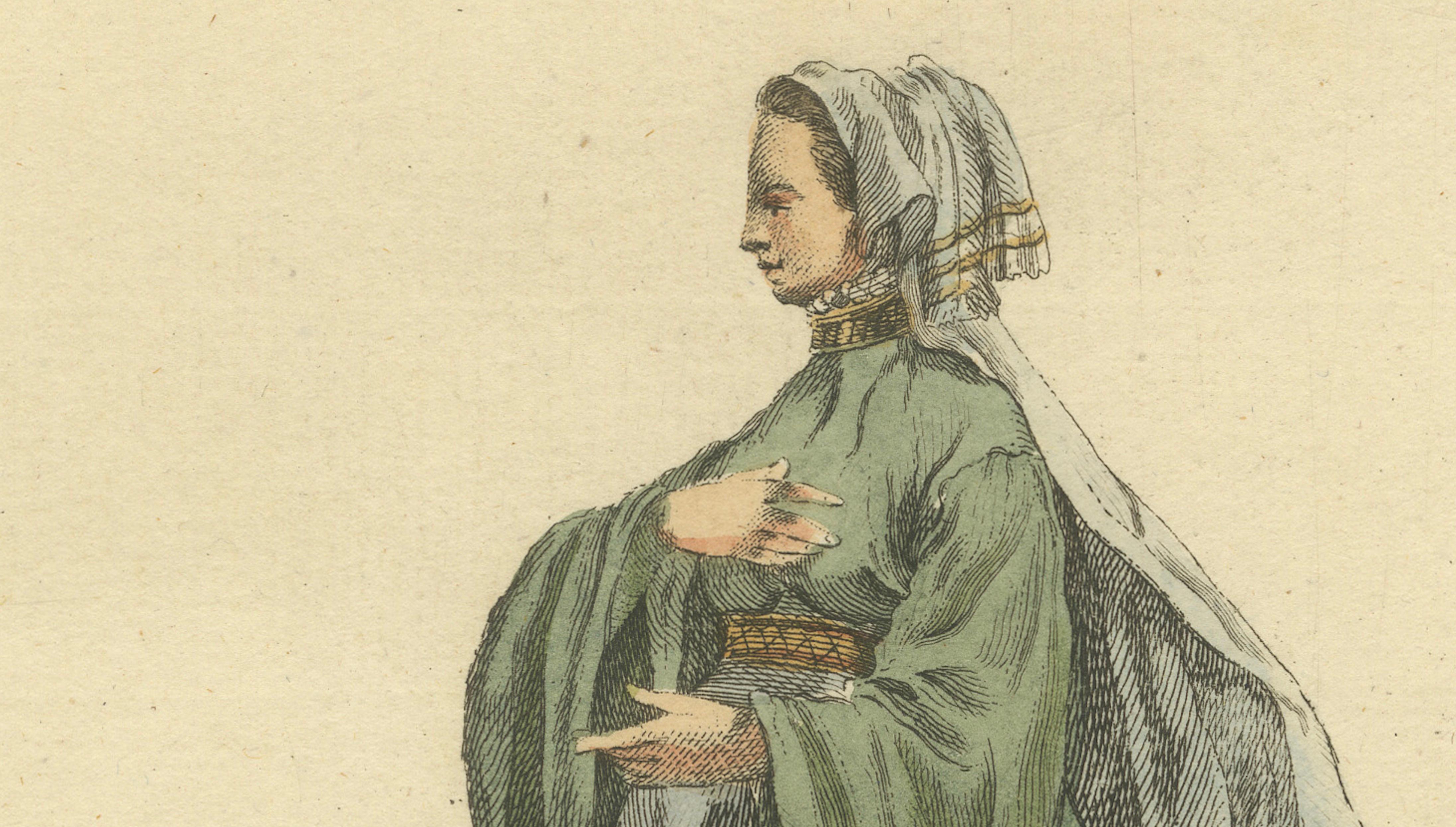 Grand Tour Italian Costume Prints, Naples & Ischia Ladies, Set of 2, 1749