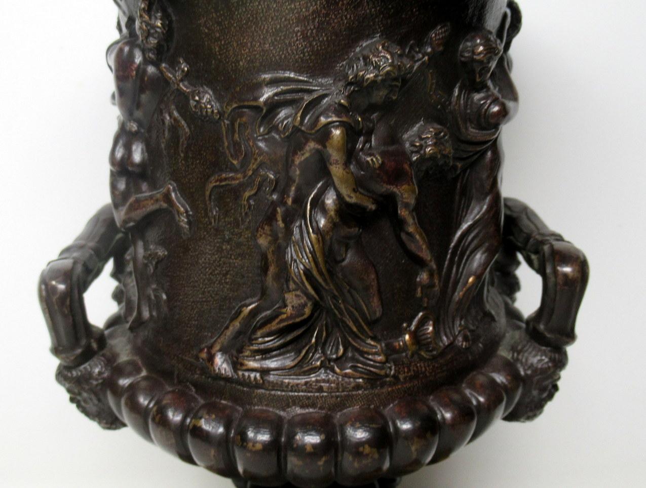 Grand Tour Italian French Bronze Medici Urn Vase Sienna Marble, 19th Century 5
