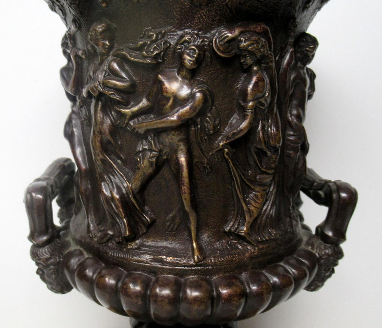 Grand Tour Italian French Bronze Medici Urn Vase Sienna Marble, 19th Century 6