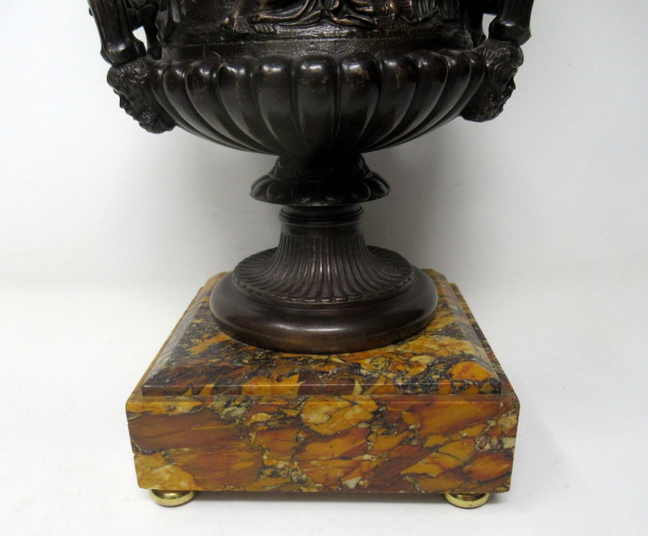 Grand Tour Italian French Bronze Medici Urn Vase Sienna Marble, 19th Century In Good Condition In Dublin, Ireland
