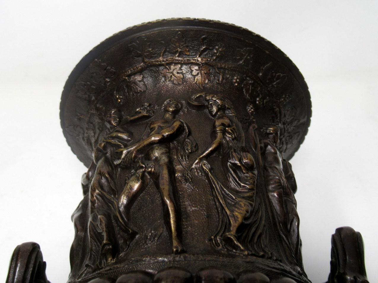 Grand Tour Italian French Bronze Medici Urn Vase Sienna Marble, 19th Century 4