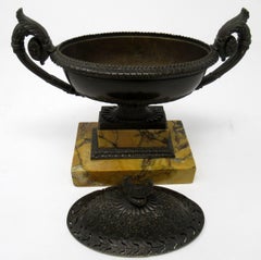 Grand Tour Italian French Bronze Urn Vase Sienna Marble Potpourri, 19th Century