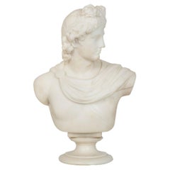 Grand Tour Italian Marble Sculpture Bust of Apollo, 19th Century