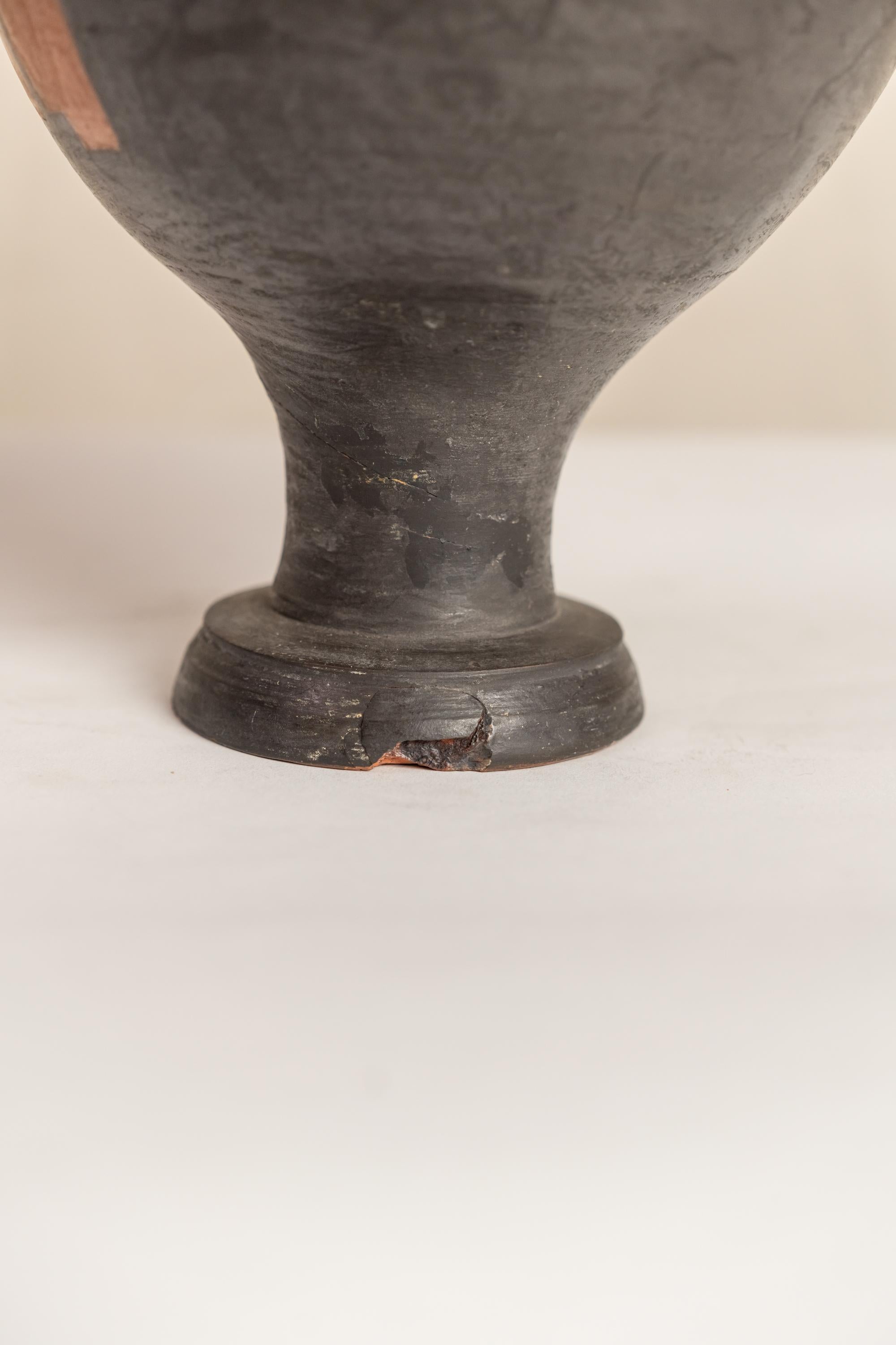Grand Tour Italian Neoclassical Terracotta Urn Depicting a Greek Female Figure 3