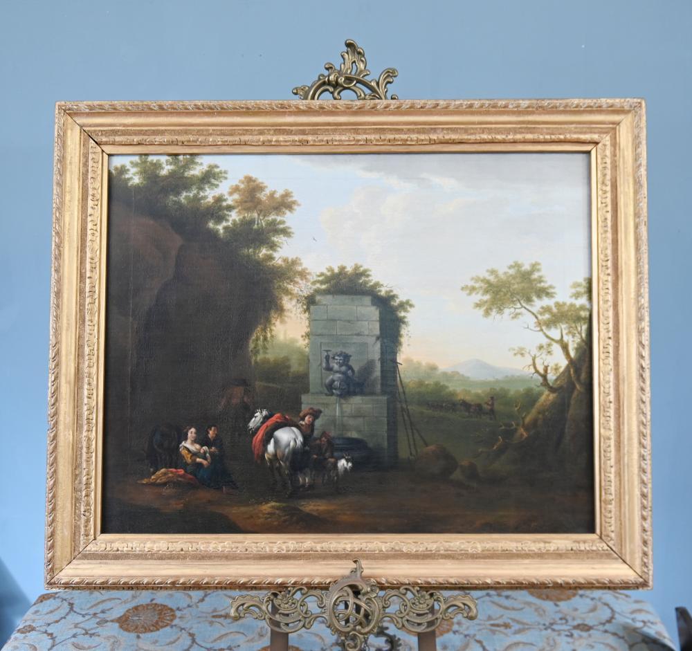 Grand Tour Italianate Oi Pintura Paisaje Según Jan Miel 1780 en venta 2