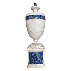 Grand Tour Lapis Lazuli and Marble Urn Vase