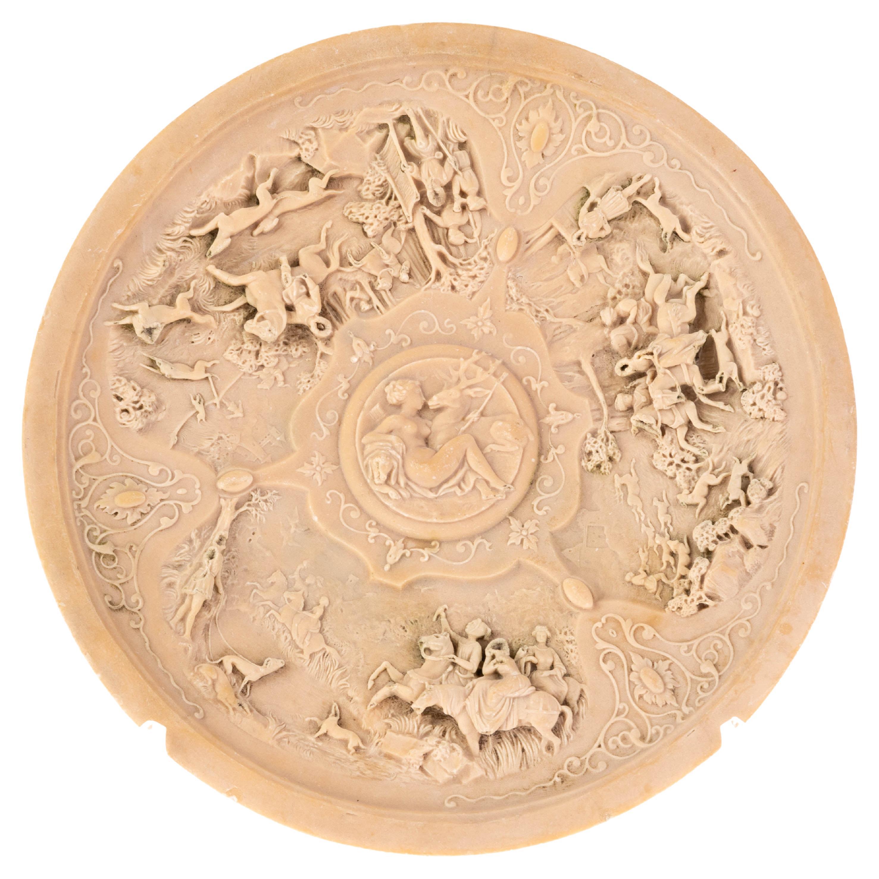 Grand Tour Lava Cameo Relief Hunting Plaque