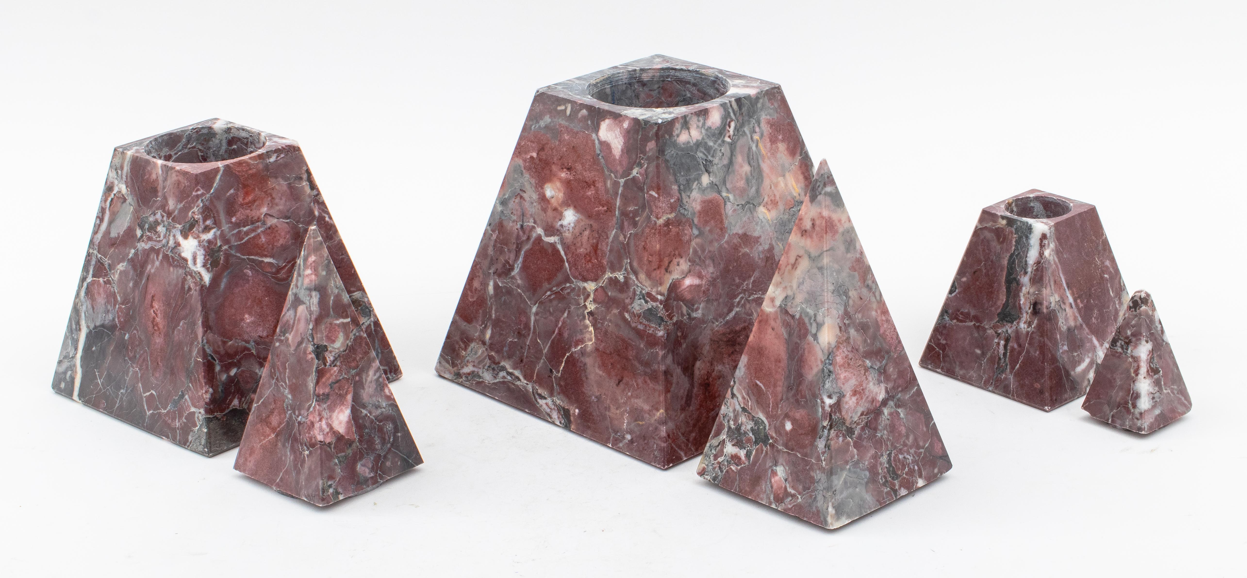 Grand Tour Manner Italian Jasper Pyramidal Jars In Good Condition In New York, NY