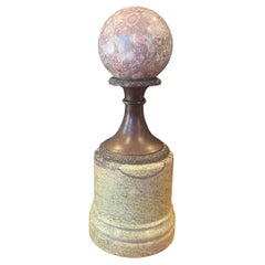 Grand Tour Marble and Bronze Neoclassical Orb / Sphere by Theodore Alexander