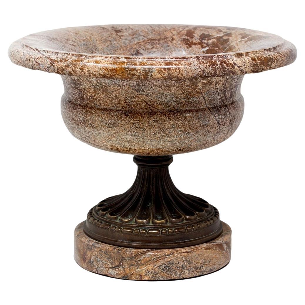 Grand Tour Marble and Bronze Tazza Urn Centrepiece