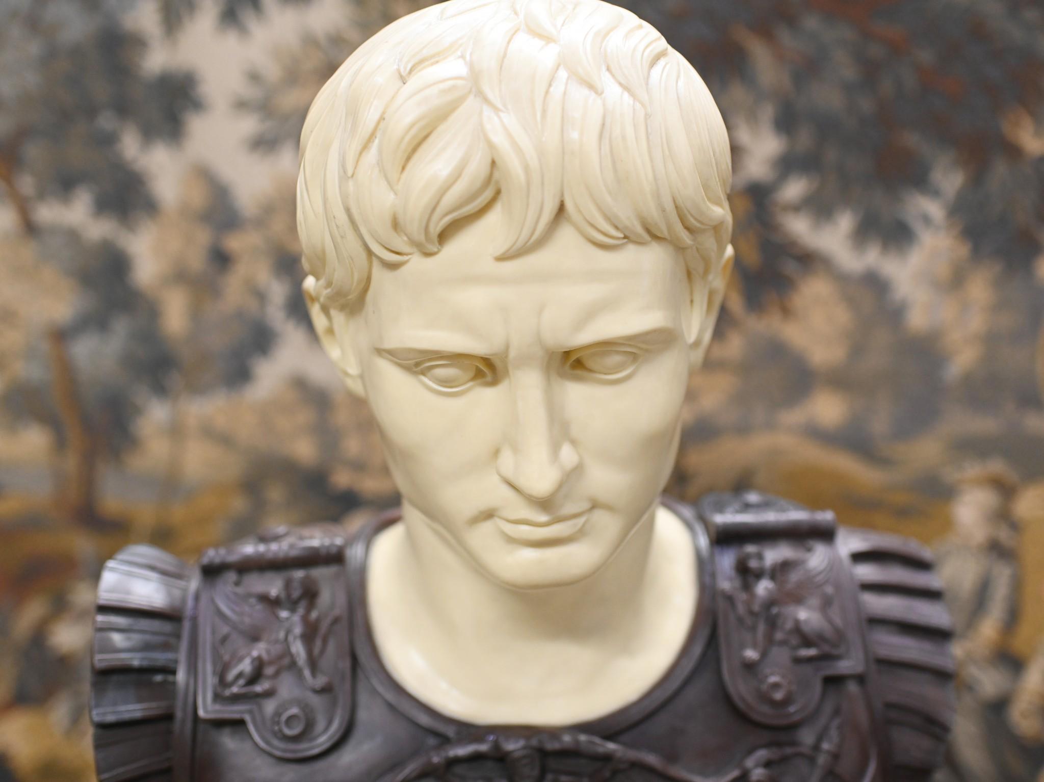 Grand Tour Marble Bust Julius Caesar Signed G.Ruggeri 1