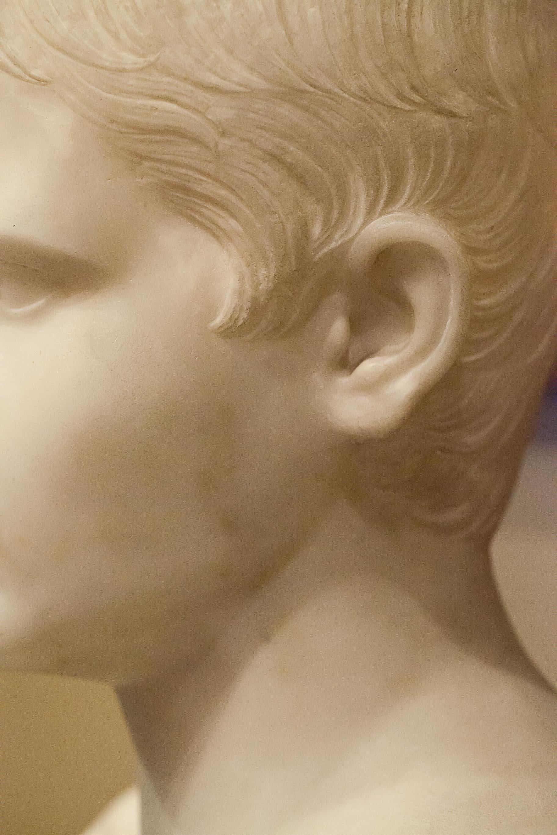 Classical Roman Grand Tour Marble Bust of Octavian 'Augustus Caesar' as a Boy, Italy, circa 1810 For Sale